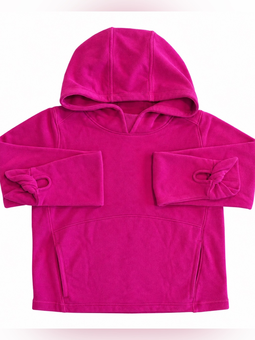 Athleta Girl Bounce Around Crop Hoodie XL 14 Pink Fuchsia Soft Modal